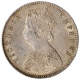 Silver Half Rupee Coin of Victoria Empress of Calcutta Mint of 1886.