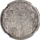 Silver Half Rupee Coin of Victoria Empress of Calcutta Mint of 1887.