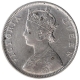 Silver One Rupee Coin of Victoria Queen of Bombay Mint of 1862.