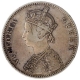 Silver One Rupee Coin of Victoria Queen of Bombay Mint of 1862.