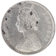 Silver One Rupee Coin of Victoria Empress of Bombay Mint of 1881.