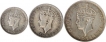 Silver Twenty Five Cents,Half Rupee & Rupee Coins of King George VI of Seychelles.