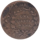 Error Copper One Quarter Anna Coin of East India Company of 1835.