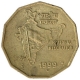 Copper Nickel Two Rupees Error Coin of Republic India of 1999.