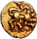 Extremely Rare Gold One Quarter  Fanam Coin of Hoysala Dynasty.