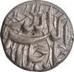 Silver Half Rupee Coin of Akbar of Lahore Mint of Di Month.