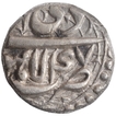 Silver Half Rupee Coin of Akbar of Lahore Mint of Di Month.