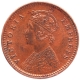 Copper One Twelth Anna Coin of Victoria Empress of Calcutta Mint of 1878.