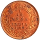 Copper One Twelfth Anna Coin of Victoria Empress of Calcutta Mint of 1886.