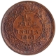 Copper Half Pice Coin of Victoria Empress of Calcutta Mint of 1887.