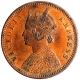 Copper One Quarter Anna Coin of Victoria Empress of Calcutta Mint of 1878.