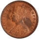 Copper One Quarter Anna Coin of Victoria Empress of Calcutta Mint of 1882.