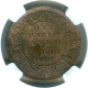 Bronze One Quarter Anna Coin of King Edward VII of Calcutta Mint of 1906.