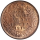 Copper One Quarter Anna Coin of King George V of Calcutta Mint of 1911.