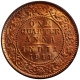 Copper One Quarter Anna Coin of King George V of Calcutta Mint of 1914.