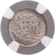 Silver Two Annas Coin of Victoria Queen of Calcutta Mint of 1841.