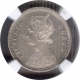 Silver One Quarter Rupee Coin of Victoria Queen of Bombay Mint of 1874.