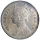 Silver One Quarter Rupee Coin of Victoria Empress of Calcutta Mint of 1893.