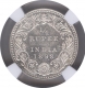 Silver Quarter Rupee Coin of Victoria Empress of Calcutta Mint of 1898.