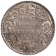 Extremely Rare Silver Half Rupee Coin of Victoria Empress of Bombay Mint of 1877.