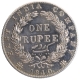 Silver One Rupee Coin of Victoria Queen of Bombay Mint of 1840.