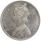 Silver One Rupee Coin of Victoria Empress of Bombay Mint of  1877.