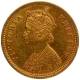 Gold One Mohur Coin of Victoria Empress of Calcutta Mint of 1882.