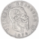 Silver Five Lire Coin of King Vittorio Emanuele II of Italy.