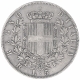 Silver Five Lire Coin of King Vittorio Emanuele II of Italy.