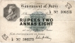 Two Rupees Eight Annas Bank Note Signed By M M S Gubbay.