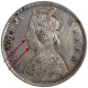 Error Silver Half Rupee Coin of Victoria Queen of Calcutta Mint of 1862.