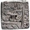 Silver Square One Rupee Coin of Akbar of Urdu Zafar Qarin Mint.