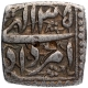 Silver Square One Rupee Coin of Akbar of Amardad Month.