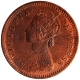 Copper One Twlfth Anna Coin of Victoria Empress of Calcutta Mint of 1878.