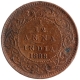 Copper One Twelfth Anna Coin of Victoria Empress of Calcutta Mint of 1888.