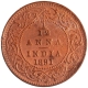 Copper One Twlfth Anna Coin of Victoria Empress of Calcutta Mint of 1891.