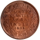 Copper One Quarter Anna Coin of Victoria Empress of Calcutta Mint of 1894.