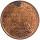 Copper One Quarter Anna Coin of King George V of Calcutta Mint of 1914.