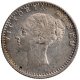 Silver One Quarter Rupee Coin of Victoria Queen of Calcutta Mint of 1840.