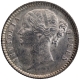 Silver One Quarter Rupee Coin of Victoria Queen of Calcutta Mint of 1840.