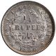 Silver One Quarter Rupee Coin of Victoria Queen of Calcutta Mint of 1840.