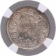 Silver Quarter Rupee Coin of Victoria Queen of Calcutta Mint of 1862.