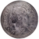 Silver Quarter Rupee Coin of Victoria Empress of Calcutta Mint of 1890.