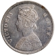 Silver One Rupee Coin of Victoria Queen of Calcutta Mint of 1862.