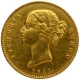 Gold One Mohur Coin of Victoria Queen of Calcutta Mint of 1841.