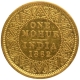 Gold One Mohur Coin of Victoria Queen of Calcutta Mint of 1862.