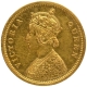 Gold One Mohur Coin of Victoria Queen of Calcutta Mint of 1862.