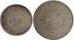 Silver Two Hundred and Five Hundred Reis Coins of Carlos I of Portugal.