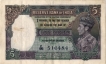 Five Rupee Bank Note Signed By J B Taylor of King George VI of 1938.