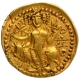 Gold Dinar Coin of Vasudeva I of Kushan Dynasty of Oesho type.